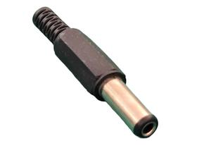 30x Conector Plug P4 2,1mm Preto Plastico Com Mola