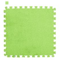 30x30cm DIY Jigsaw Plush Shaggy Carpet Baby Children Puzzles Playmat Floor Area Rug Warm Playing Mat Square Interlocking Foam Tiles - Fruit green