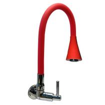 3168 C80 Torneira Gourmet Bica Móvel Para Parede Com Tubo Cone Flexível Vermelho
