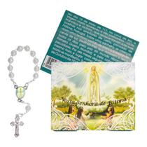 32 Cartões com Mini Terço de Nossa Senhora de Fátima - SJO Artigos Religiosos