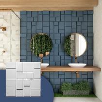 32 Placas Revestimento 3d Decorativa 50x50 Parede Geométrico Casa Sala Banheiro Area Interna e Externa Ambiente Aconchegante