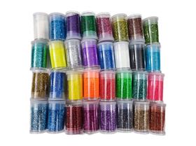 32 potinhos glitter colorido para artesanato unhas decoração escolar
