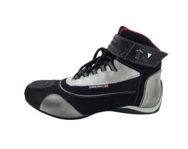 320AT-Bota Tênis Motociclista Cano Alto Couro com protetores de borracha Refletivos Preto alvejado