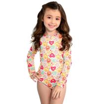 332 maiô infantil manga longa moda praia proteção solar uv