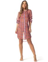 3337saida de praia chemise - estampada - m