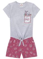 34212 - CONJ. Blusa e SHORTS M/MALHA/TAM: 6/FEMININO - Mescla Claro - Brandili