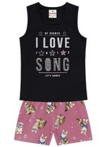 34214 - CONJ. Blusa e SHORTS M/MALHA/TAM: 6/FEMININO - Preto - Brandili