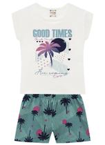 34296 - CONJ. Blusa e SHORTS M/MALHA/TAM: 6/FEMININO - Natural - Brandili