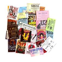 35 Stickers Pôster Rock Punk Glam Guns Bowie Nirvana Prince - PÔSTER TICKETS PUNK ROCK GLAM