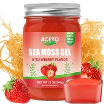 (350 mL) Gel de musgo marinho irlandês com sabor de morango vegano cru ACEYO