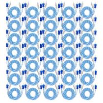 35x Cabos RCA 1 Metro Dupla Blindagem Injetado Azul 4mm Blindado Tech One