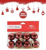 36 Bolas p/ Arvore De Natal 3cm Prata Dourado Vermelho Rose