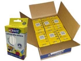 36 Cxs Lápis De Cera Estaca Branco - Acrilex