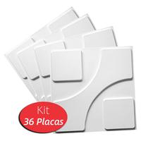 36 Placas Decorativas 3D Revestimentos Paredes 50x50cm Argo - ILOVE3D