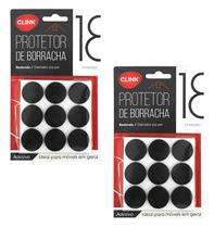 36 Protetor De Borracha Redondo 2,5cm Cadeiras Mesas Moveis - Clink