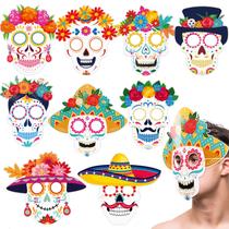 36 unidades de máscaras Sugar Skull do Dia dos Mortos, estilos variados