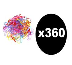 360 Elásticos de Silicone Cabelo Xuxinha Colorida infantil