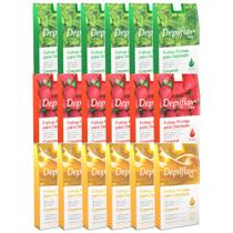 360 Folhas Pronta Corporal Natural Hortelã Morango Depilflax 360 Folhas Pronta Corporal Natural Hortelã Morango Depilflax