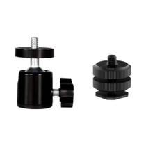 360 graus Adaptador Giratório De Cabeça Esférica Mini Com Parafuso De 1/4" Para Tripé, Para Câmeras