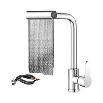 360 graus Torneira De Cozinha Com Design De Cascata Rotativa, Mistura De Água Quente E Fria, Cabeça De