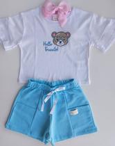 36073 1-3 lanfel cj blusa mc hello friends/shorts