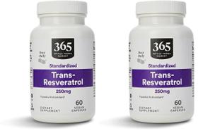 365 by Whole Foods Market Transresveratrol 250 mg 60 cápsulas vegetais, pacote com 2 unidades