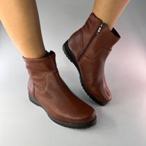 369207 Bota Cano Baixo Couro Burnish Conhaque 26 36
