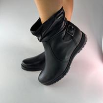 369208 Bota Cano Baixo Couro Burnish Preto