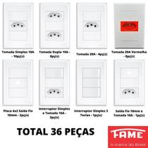 36un Tomadas Interruptores Com Placa 4x2 Placa Evidence FAME