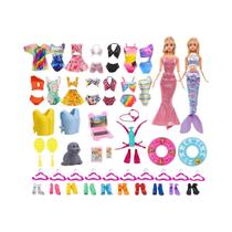 38 Peças De Moda: Biquínis E Acessórios Para Bonecas De 30cm (11,5 Pol.) - Roupa De Mergulho DIY 38 Peças De Moda: Biquínis E Acessórios Para Bonecas De 30cm (11,5 Pol.) - Roupa De Mergulho DIY