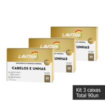 3cx Suplementos Vitaminas Lavitan Cabelos Unhas 90 Dias