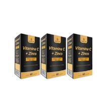 3Cx Vitamina C + Zinco Qualy Nutri Com 60 Cápsulas Cada