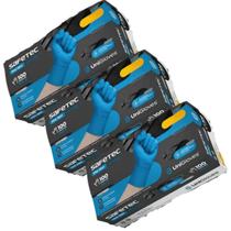 3cxs luvas nitrilo safetec prot agente químico blue 100un