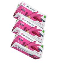 3cxs luvas proced látex c pó unigloves pink 100un