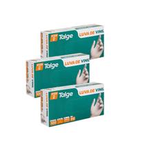 3cxs luvas proced vinil c pó talge transparente 100un 3cxs luvas proced vinil c pó talge transparente 100un