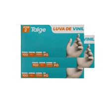3cxs luvas proced vinil s pó talge transparente 100un