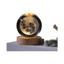 3d Bola De Cristal Luz Noturna Lâmpada Led Brilhante Galáxia Saturno Planetas Lua Mesa Cabeceira