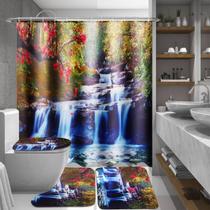 3D Cachoeira Cenário impermeável chuveiro cortina banheiro sce - generic