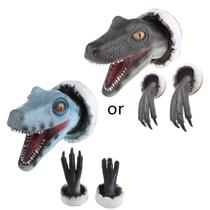 3D Dinossauro Simulation Ornamentos Velociraptor Set Resin Wall Stickers Atmosphere Adereços de Decoração Adequado para A Coleção de Arte de Móveis de Festa - Azul