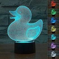 3d Duck Night Light Lamp Illusion Night Light 7 Color Chang