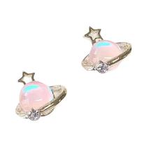 3D Estilo Punk Saturno Strass Nail Art 10pcs Liga Aurora Planet Glitter DIY Para Unhas Acrílicas
