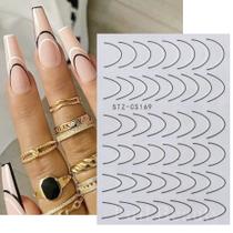 3D Gradiente Linha Francesa Adesivo De Unhas Diy Ferramenta De Adesivo De Decoração De Unhas