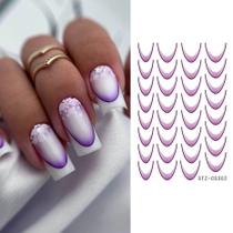 3D Gradiente Linha Francesa Adesivo De Unhas Diy Ferramenta De Adesivo De Decoração De Unhas