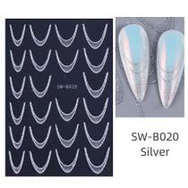 3D Gradiente Linha Francesa Adesivo De Unhas Diy Ferramenta De Adesivo De Decoração De Unhas