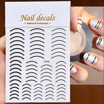3D Gradiente Linha Francesa Adesivo De Unhas Diy Ferramenta De Adesivo De Decoração De Unhas 3D Gradiente Linha Francesa Adesivo De Unhas Diy Ferramenta De Adesivo De Decoração De Unhas