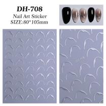 3D Gradiente Linha Francesa Adesivo De Unhas Diy Ferramenta De Adesivo De Decoração De Unhas