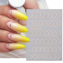 3D Gradiente Linha Francesa Adesivo De Unhas Diy Ferramenta De Adesivo De Decoração De Unhas