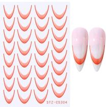 3D Gradiente Linha Francesa Adesivo De Unhas Diy Ferramenta De Adesivo De Decoração De Unhas