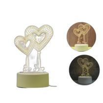 3D Luminária Ilusão Luz Noturna 1 Lâmpada Holograma Acrílico