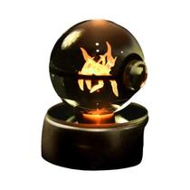 3D Pikachu Gengar Mew Mewtwo Pokémon Crystal Ball Base Da Lâmpada Pokeball Night Light Presente De